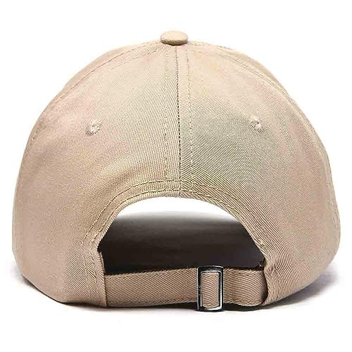 DALIX Peach Embroidered Dad Cap Cotton Baseball Hat Women - color: Khaki