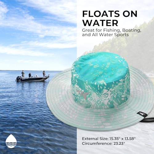 KastKing Sol Armis UPF 50 Boonie Hat for Sun Protection,Men Women - color: Prym1 Turquoise Fizz Fade