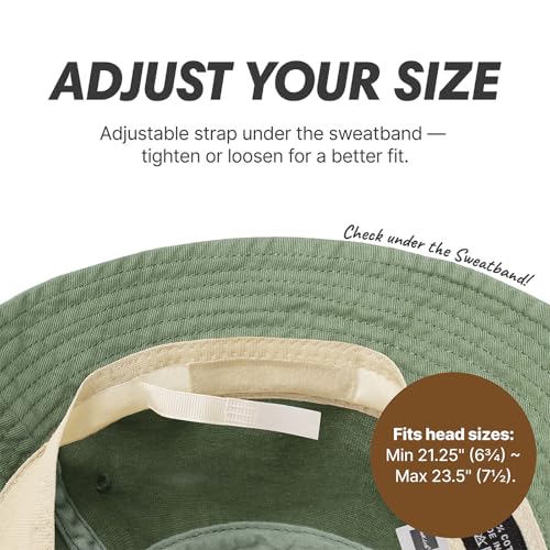 Hot Summer Bucket Hat - Trendy Cotton Sun Hat for Beach, Golf, Fishing - color: Green Tea