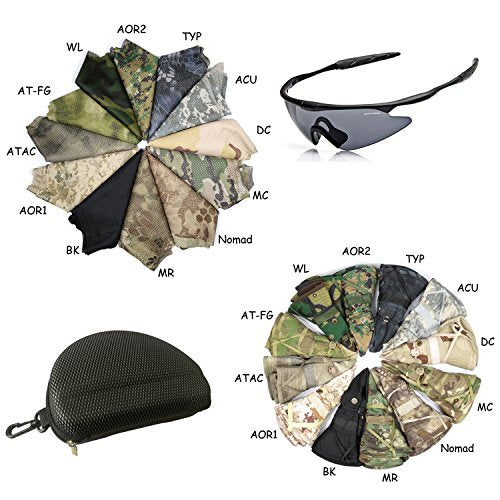 Sun Hat Bucket Boonie Hats Scarf Glasses Protection Foldable Set Camo Hats Fishing Hiking Camping Outdoor Sports Men Women