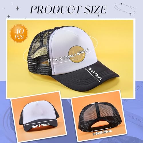 Hercicy 40 Pack Blank Trucker Hat Bulk - color: Stylish Colors