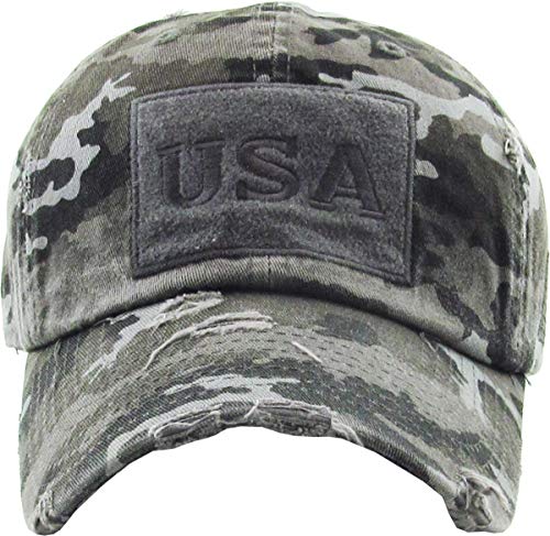 KBETHOS Flag USA America Military Thin Blue Line Thin Red Line Vintage Distressed Baseball Cap Dad Hat Unisex Adjustable… - color: Black Camouflage Usa Tactical