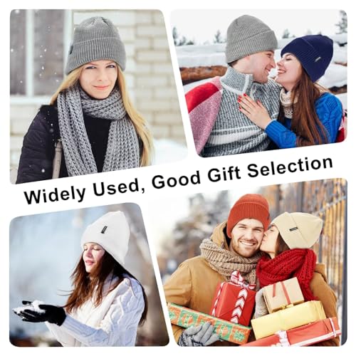 MSDC Beanies Women 3 Pack, Winter Hats for Women Men Fleece Lined Warm for Cold Weather, Beanie for Women Fashion Skull Cap - color: Black+white+beige