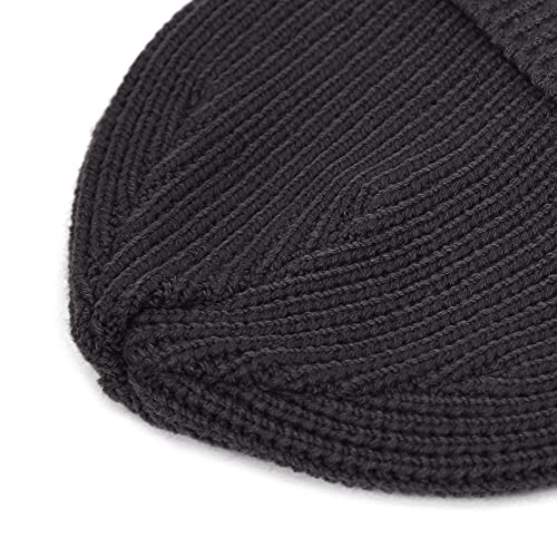 UNDERCONTROL Flexible Fit Logo Embroidery Unisex Fall Winter Thin Long Acryl Trawler Beanie Knit Slouchy Skull Ski Hat Korea - color: Flex Charcoal