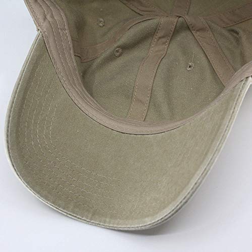Classic Blank Dad Hat Cotton Adjustable Strap Baseball Cap - color: Khaki Washed