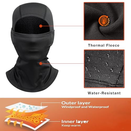 Balaclava Ski Mask Winter Water Resistant Face Mask for Men Women Cold Weather Gear Skiing Snowboarding Neck Gaiter