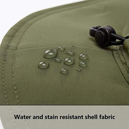 BASSDASH UPF 50+ Sun Fishing Hat Water Resistant with Detachable Neck Flap - color: Army Green