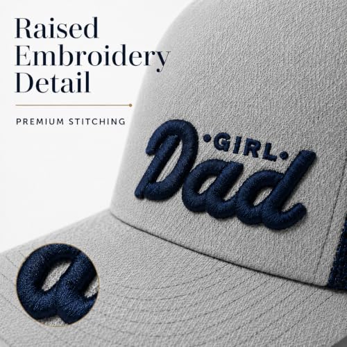 Wishper Studio Embroidered Baseball Cap for Women Men, Cotton Hat with Adjustable Velcro, Minimalist Animal Embroidery - color: Heather Gray/Navy Blue