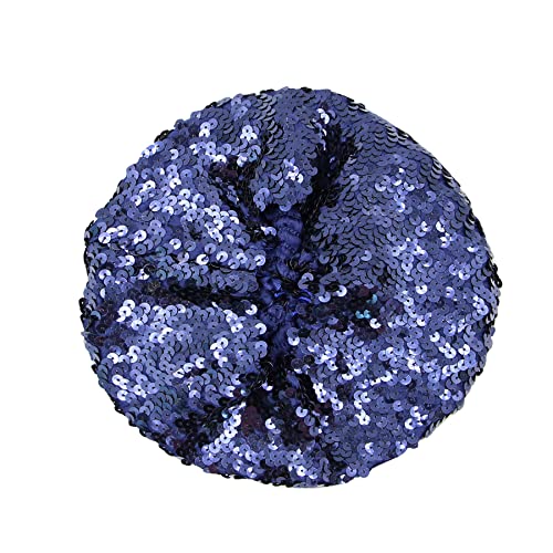 JUMISEE Sparkly Sequin Berets for Women Girls Fashion Beanie Hat Costume Accessories for Festival Party Dance - color: Dark Blue