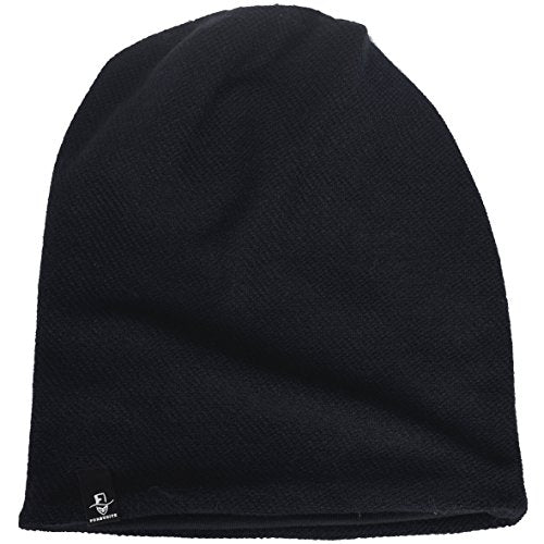 Mens Slouchy Beanie Oversize Knit Skull Cap Long Baggy Hat - color: 305black