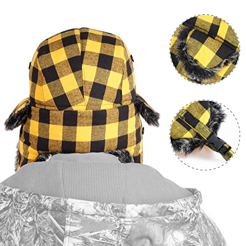 ONWAY Trapper Hat Winter Hats for Women Men with Faux Fur Ear Flaps - color: Yellow