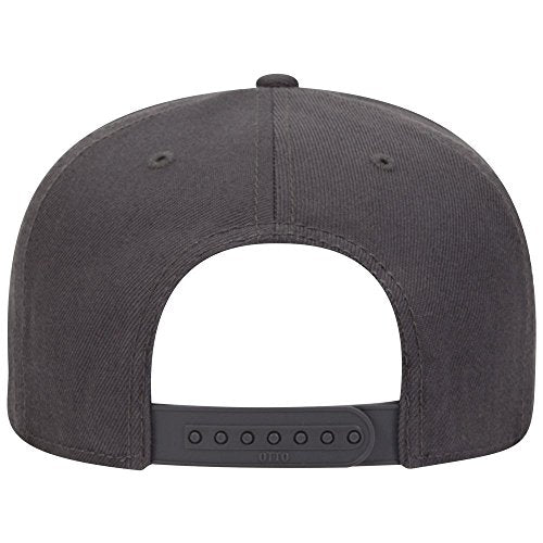 OTTO Wool Blend Twill Square Flat Visor SNAP 6 Panel Snapback Hat - color: Char. Gray