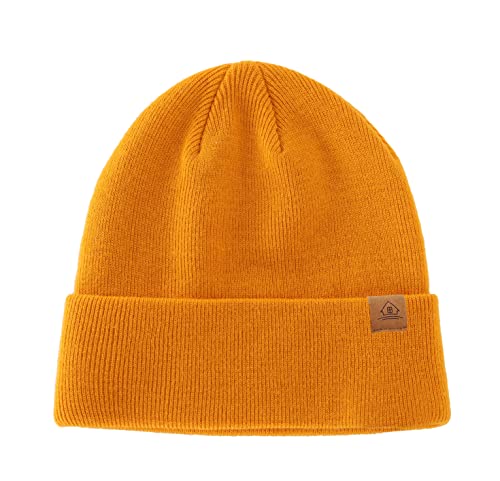 Home Prefer Mens Winter Hats Acrylic Knit Cuff Beanie Cap Warm Womens Beanie Hat - color: Yellow