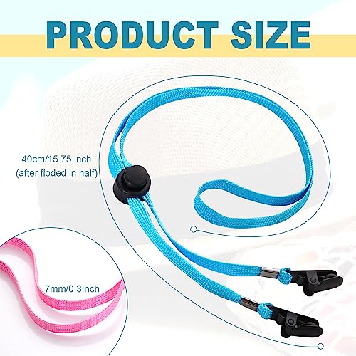 Sucrain 5 Pieces Adjustable Hat Strap Clips Hat Chin Cord for Golfing, Fishing, Boating - color: Multicoloured