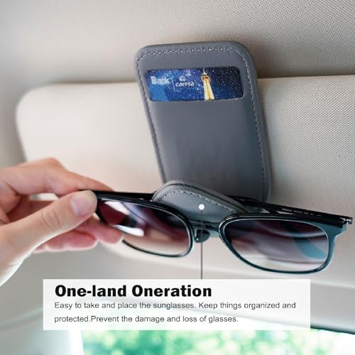 Visor Card Holder for Car Visor, 2 Card Slots Visor Glasses Clip, Strong Magnetic Visor Holder, Visor Accessories for Cars SUV(Gray1Pcs) - color: Gray(1 Pcs)