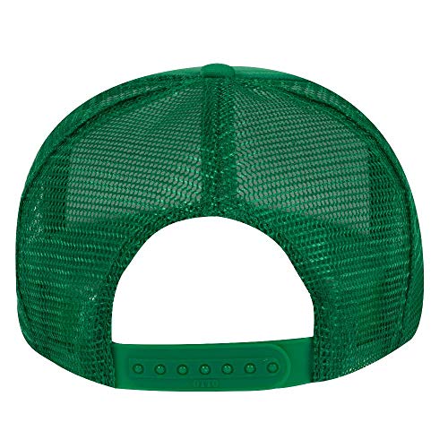 OTTO Polyester Foam Front Youth 5 Panel High Crown Trucker Hat - color: Kelly
