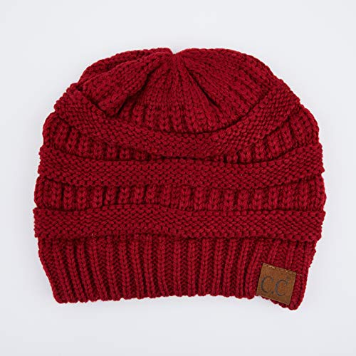 C.C Exclusives Cable Knit Beanie - Thick, Soft & Warm Chunky Beanie Hats - color: Burgundy