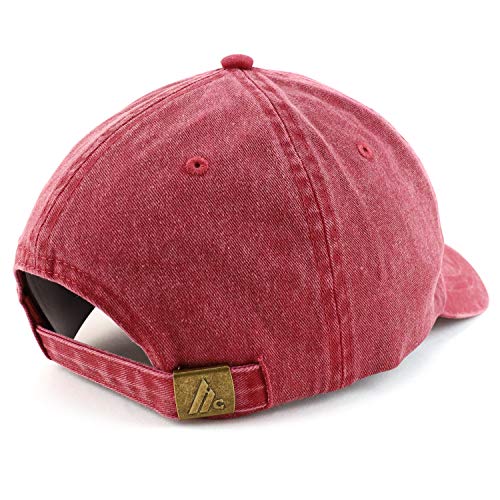 Trendy Apparel Shop Dad Embroidered Pigment Dyed Low Profile Cotton Cap - color: Burgundy