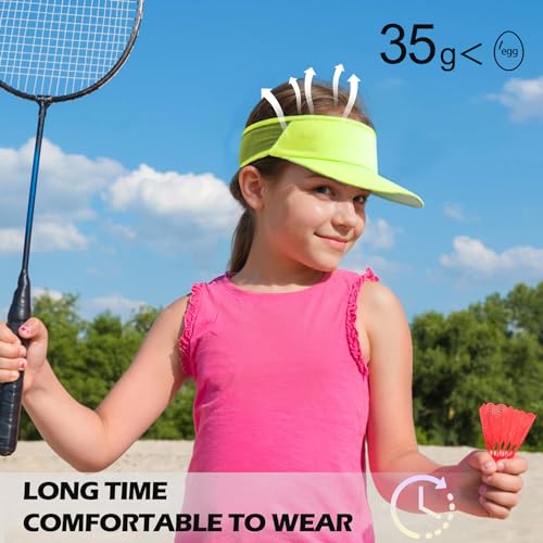 Sukeen Kids Sun Visor Hats for Girls Boys,Lightweight Sports Hat UPF50+ Sun Hat Cooling Headwear Visor for Running Outdoors - color: Yellow