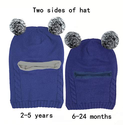 Baby Winter Hat Scarf Set, Unisex Infant Toddler Kids Hat Scarf - color: Navy, size: 6-24 Months