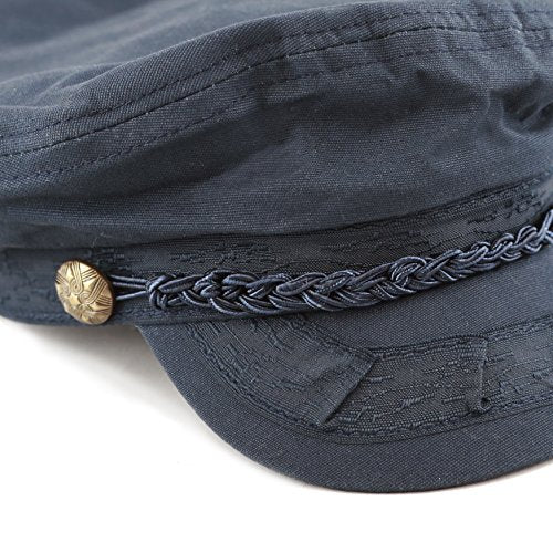 The Hat Depot Unisex Cotton Yachting Style Sailing Greek Fisherman Cap hat - color: Navy, size: Large-X-Large