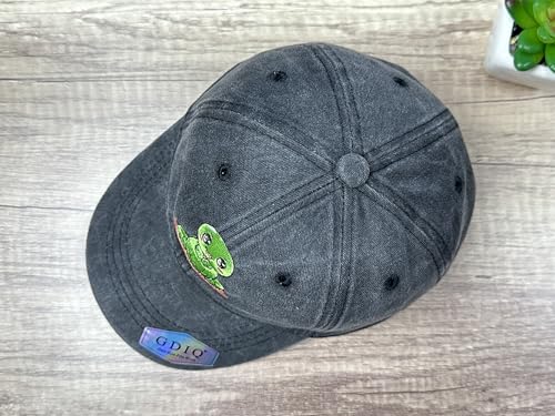 Adjustable Embroidery Animal Baseball Hat for Kid Toddler Child - color: Snake (Washed Black)