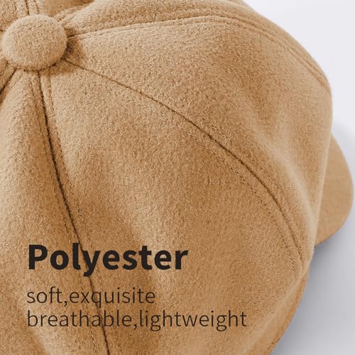 Beret Hats for Women Newsboy Hats Polyester Newsboy Cap Classic Autumn Winter Spring - color: Camel
