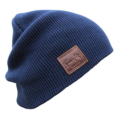Grace Folly Knit Beanie Hat Cap for Men or Women - color: Dark Blue