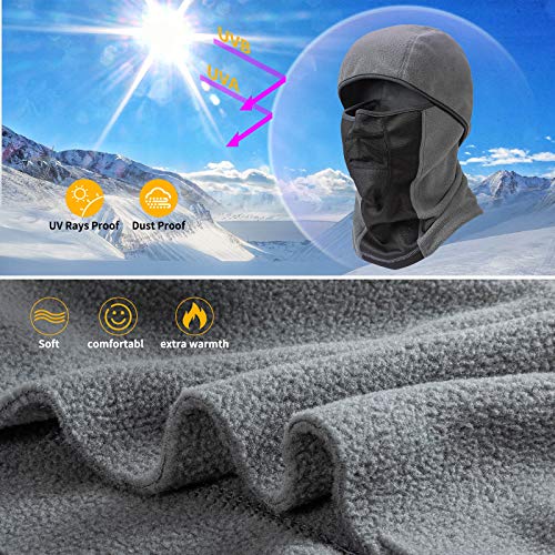 Balaclava Winter Ski Face Mask Breathable Windproof Thermal for Motorcycle Riding Cycling in Cold Weather - color: Gray, size: Medium