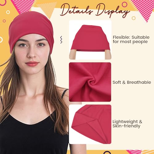 Unisex Slouchy Beanie Cotton Lightweight Beanie Hat Skull Cap Night Sleep Hat Hip-Hop Hat - color: A Red