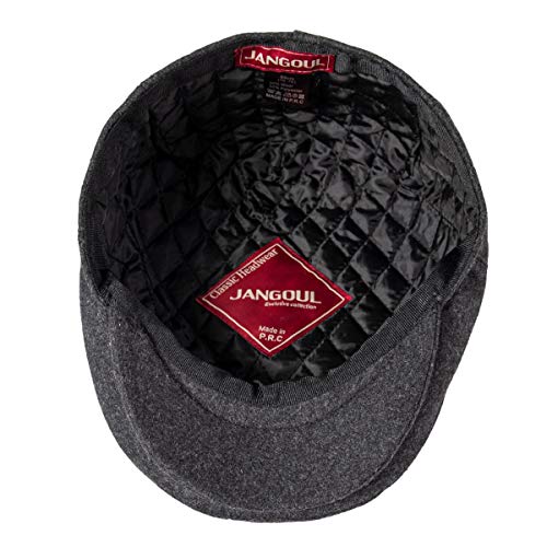 Men Wool Plaid Ivy Gatsby Newsboy Cap - color: Grey, size: 7 7/8