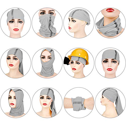 SATINIOR 4 Pcs Neck Gaiter Face Mask for Men, High Vis - color: Grey