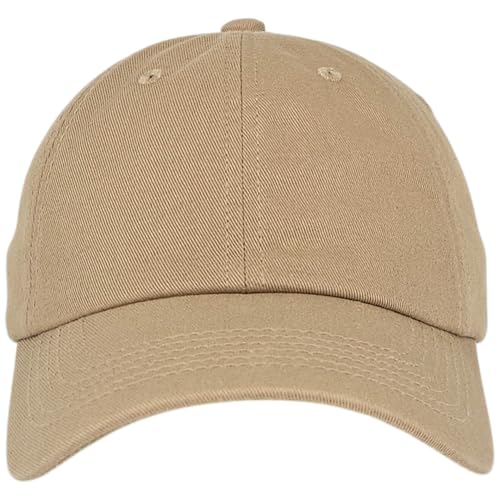 E BY ELIDAN Classic Dad Hat Cotton, Low-Profile Plain Baseball Cap, Adjustable, Breathable and Packable - color: Khaki