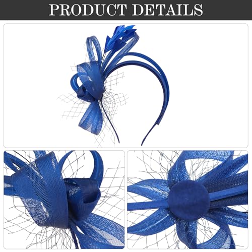 Fascinators Hats for Women, Fascinator Headband Tea Party Hat - color: Blue