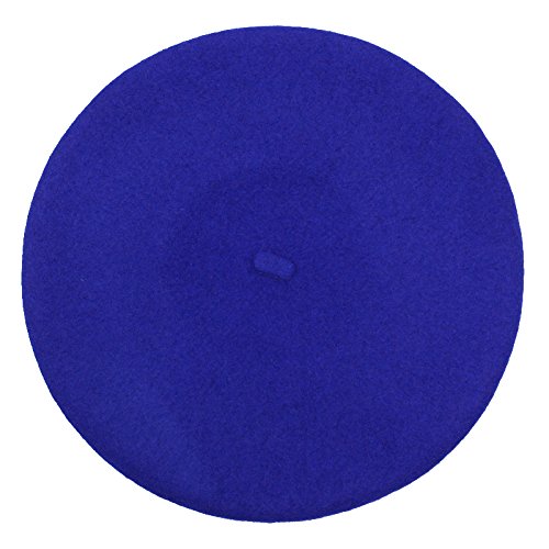 French Beret - Wool Solid Color Womens Beanie Cap Hat - color: Blue