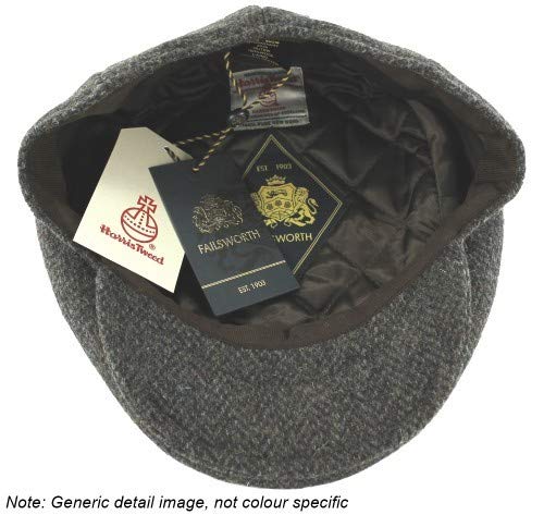 Failsworth Millinery Stornoway Harris Tweed Flat Cap (Latest Version) - color: Pattern 3397 - Beige, size: Medium