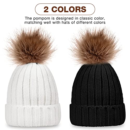 Syhood 4 Pcs Hat and Glove Set Winter Beanie and Glove Set - color: Black and White
