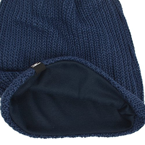 VECRY Mens Slouchy Beanie Knit Skull Cap Long Baggy Hip-hop Winter Summer Hat B305 - color: Ribbed-navy, size: Large