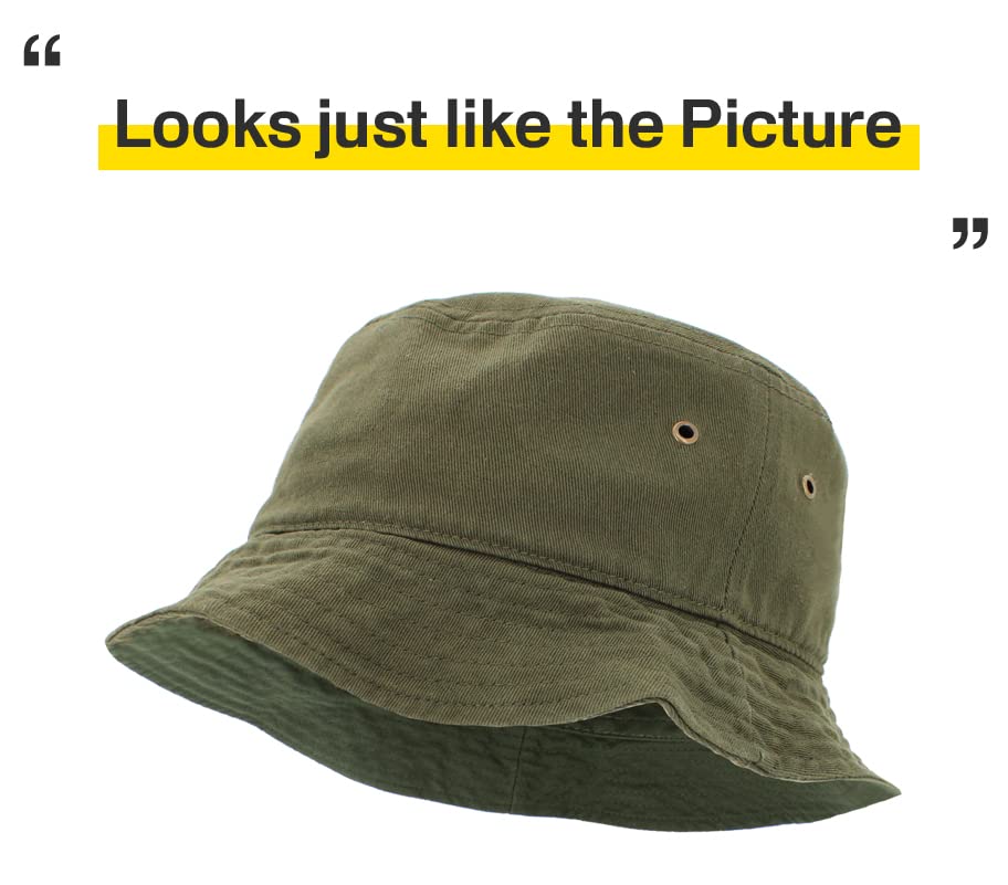 KBETHOS® 100% Cotton Washed Bucket Hat - color: 6. Olive, size: Small-Medium