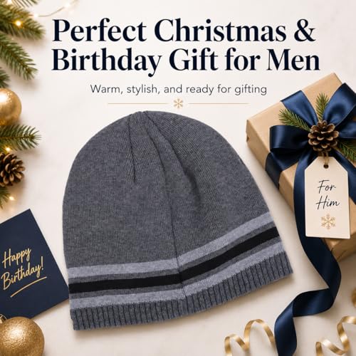 Oversize XXL Winter Beanie Knit Hat for Men - color: A1-dark Grey