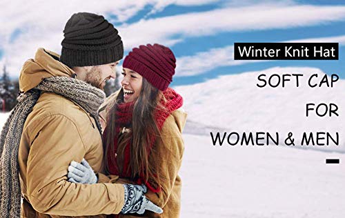 Triple M Plus Winter Chunky Soft Stretch Cable Knit Slouch Beanie Skully Ski Hat/Cap - color: Red