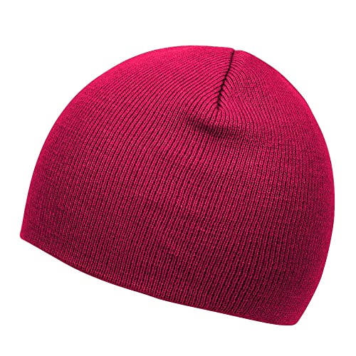 TOP HEADWEAR Cuffless Beanie for Men Women, Unisex Short Beanies Skull Cap - color: Magenta
