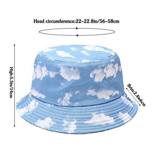 Unisex Bucket Hat Summer UPF 50+ Sun Protection Outdoor Beach Fishing Travel Hiking Hat - color: Cloud