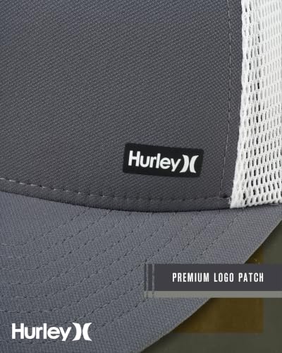 Hurley Men's Caps - H2O-Dri League Baseball Caps for Men with Snapback Closure - Classic Mens Trucker Hats (S-XL) - color: Grey/White