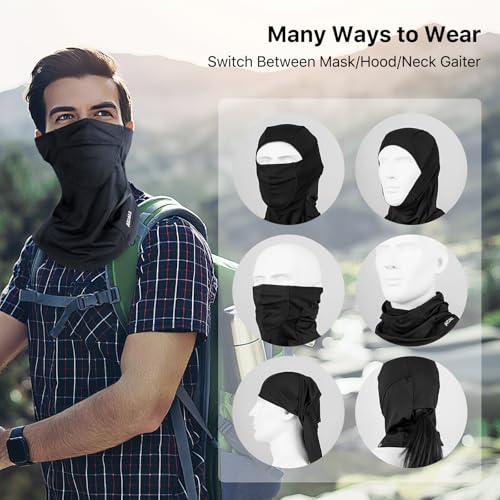 Balaclava Ski Mask Waterproof Anti-Fogging Windproof Winter Gear Thermal Face Mask for Men Women - color: Inky Black