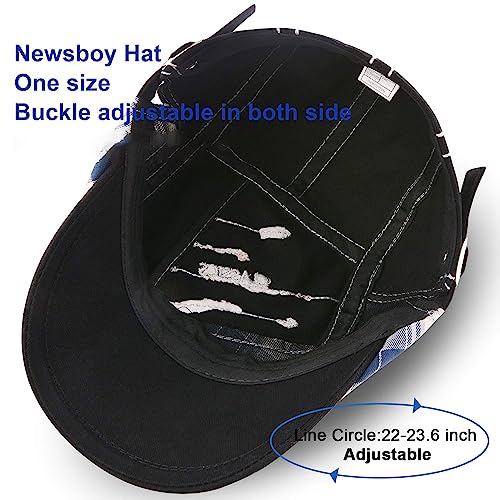 M MOACC Men Beret Hat Cotton Adjustable Newsboy Hats Cabbie Gatsby Cap Driving Flat Caps - color: Hat-t3-black