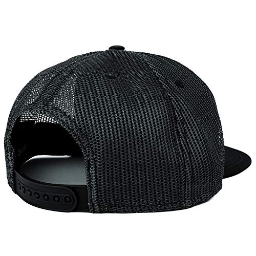 Armycrew Oversize XXL Blank Flatbill Mesh Snapback Cap - color: Black