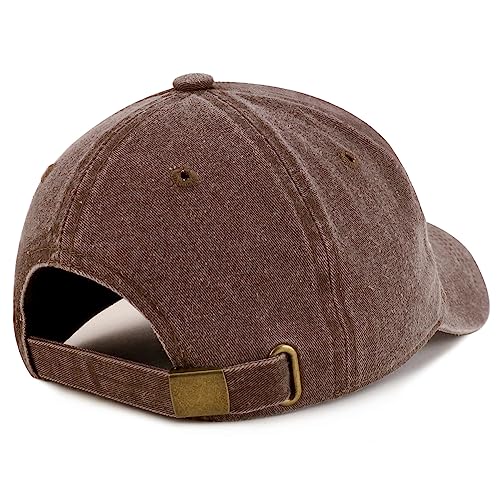 Trendy Apparel Shop Girl DAD Embroidered Unstructured Pigment Dyed Cotton Baseball Cap - color: Chocolate
