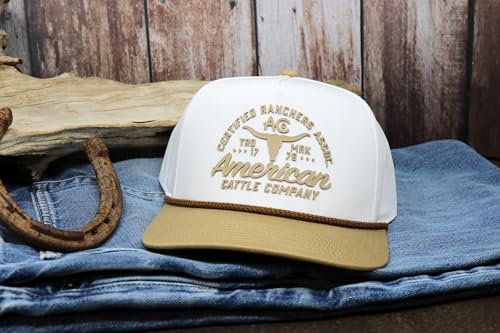 Certified Ranchers Association Adjustable Snapback Hat - color: Khaki/White