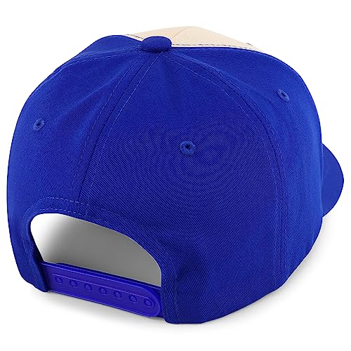 Trendy Apparel Shop Capybara Embroidered Patch Structured 6 Panel Snapback Baseball Cap - color: Stone Royal
